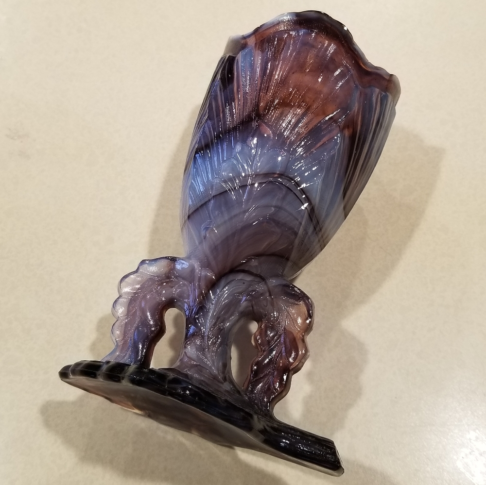 Vintage Purple Floral Slag Vase